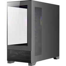 Hakay Antec CX500M Argb, 3X120MM Argb Fan Dahil, Temperli Cam, Dikey Soğutma, 360MM Radyatör Desteği, Type-C, Mini Tower Micro-Atx Oyun Kasası, Siyah