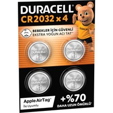 Hakay Duracell Cr 2032 Lityum Düğme Pil (4’lü Paket) – 3V, (CR2032)