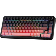 Hakay Coverzone Ajazz AK820 Max He Hall Effect Manyetik Switch Kablolu Oyun Klavyesi 8000Hz | Siyah Pembe