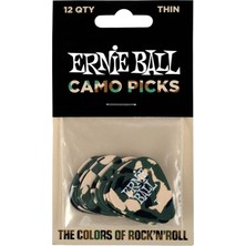 Hakay Ernie Ball P09221 Kamuflaj Selüloz Ince Seçtikleri, 12'li Çanta