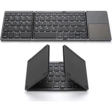 Hakay Coverzone Bluetooth Klavye 3 Katmanlı Katlanabilir Portatif Taşınabilir Şık ve Kullanışlı Dokunmatik Yüzeye Sahip Klavye Windows/android/ıos/smart Tv B033