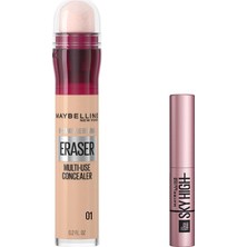 Hakay Maybelline New York Instant Anti Age Eraser Kapatıcı 01 Light 6.8 M & Mini Lash Sensational Sky High Maskara Makyaj Seti