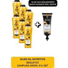 Hakay Gliss Oil Nutritive Şampuan 400ML 6'lı Set + Ultimate Repair Sos 15 ml Hediye