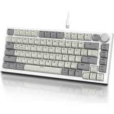 Hakay Attack Shark K85 Mekanik Klavye – 75% Kompakt Tasarım, Manyetik Anahtarlar, Ayarlanabilir Tepki Süresi, Rgb Işık, Döner Kontrol Tuşu, Dks/mt/tgl Destekli, Pc/mac Uyumlu - Grey