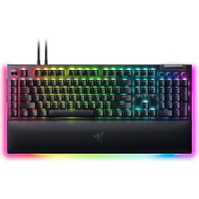 Hakay Razer Blackwidow V4 Pro (Yeşil Anahtar) - Mekanik Oyun Klavyesi (Tıklamalı Mekanik Anahtarlar, Komut Kadranı ve 8 Özel Makro Tuşu, Çok Fonksiyonlu Silindir, Bilek Dayanağı) Us Düzeni | Siyah