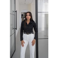 Havoş Siyah Luxe Belden Oturtmalı Gömlek