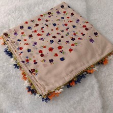 Hoaryage Reyhan El Emeği Iğne Oyası Yazma , Fular ,yemeni, Mevlit Örtüsü , Baş Örtüsü 4 Kenarı Oyalı %100 Pamuk 100*100CM