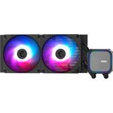 Hakay Msı Mag Coreliquid A13 240 - Aıo Argb Sıvı Işlemci Soğutucu - 240MM Radyatör - Lga 1851 Soket Desteği - Çift 120MM Argb Pwm Fan, Siyah