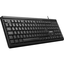 Hakay Everest KB-741 Q Klavye Siyah/gri USB 2 Metre Bakır Kablolu Tamamen Türkçe Örgülü Kablolu (Q Klavye Türkçe)