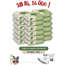 Hakay Sleepy 18 Al 16 Öde Doğal ve Organik Islak Mendil 50 Adet ve Rosıe