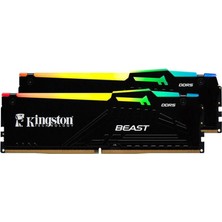 Hakay Kingston Beast Rgb 64GB (2X32GB) Ddr5 6000MHZ CL30 Siyah RAM-KF560C30BBEAK2-64TR