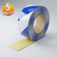 Hakay Mavi Beyaz Reflektörlü Bant 5cm x 5m Gece Görünürlüğü Artıran Güçlü Yapışkanlı Güvenlik Uyarı Şeridi