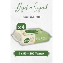 Hakay Sleepy Doğal ve Organik Islak Mendil 50 x 4 Adet (200 Yaprak)