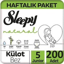 Hakay Sleepy Natural Külot Bez 5 Beden Junior 200 Adet