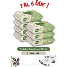 Hakay Sleepy 7 Al 6 Öde Doğal ve Organik Islak Mendil 50 Adet ve Rosıe