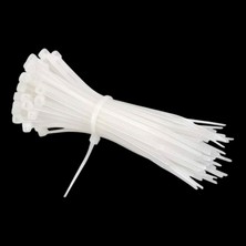Hakay Plastik Cırt Kelepçe (100 Adet) 3.6X250 mm Beyaz Renk Zip Kablo Bağı Çok Amaçlı Bağlama