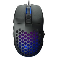 Hakay Lecoo MS107 Kablolu Rgb LED Aydınlatmalı 103 gr Ağırlık Terleme Önleyici Malzeme Delikli Tasarım Optik Sensör 3200DPI 7 Tuşlu Oyuncu Mouse Siyah