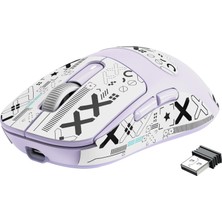 Hakay X3 Kablosuz Gaming Mouse, Ultra Hafif 49G Oyuncu Mouse, Pixart PAW3395 SENSÖR-26000DPI, Programlanabilir, 2.4g/bluetooth/kablolu-Uzun Pil Ömrü/ptfe Ayak/fare Kavrama Bandı-Pc/mac-Lavanta