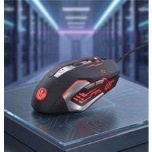 Hakay Gmx7 Rgb Gaming Mouse, 7 Tuşlu, Kablolu Usb, Gökkuşağı LED Aydınlatmalı, Optik Oyuncu Mouse, Stalker Warrior Gri