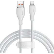 Hakay Baseus Pudding Hızlı Şarj Özellikli Type-C Kablo 100W, 1.2 Metre, Beyaz