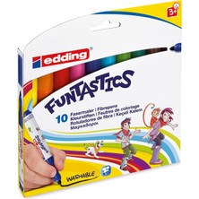Hakay Edding 14 Funtastıcs Çocuklar Için Kalın Uçlu Keçeli Kalem 10'lu Set - 2-3 mm Yuvarlak Uç
