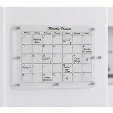 Trend Pleksi Mıknatıslı Aylık Planlayıcı Pano (Şeffaf - Siyah Planner)