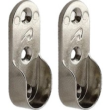 Hakay BADEM10 Askı Flanşı Oval Dolap Boru Sabitleme Kıyafet Elbise Askı Flanş Aparatı Krom 45 mm (2 Adet)