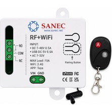 Hakay Sanec Akıllı Wifi + Rf 433MHZ Tek Kanallı 10A Röle Modülü - Rf Kumanda Dahil Set (Tuya, Alexa, Google Asistan Destekli)