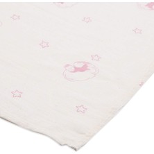 Hakay Ninniline Mellis Muslin Kundak ve Çok Amaçlı Örtü (MS11) (Krem- Pembe Melek)