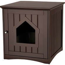Hakay Çöp Kutusu Muhafazası, Gizli Kitty Çöp Kutusu Dolabı, Mobilya Tarzı, Espresso-Kahverengi 9 kg