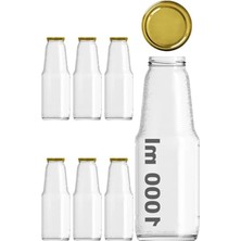 Aesco Şeffaf Meyve Suyu Şişesi, 1000 ml Kapasite ile Metal Kapaklı