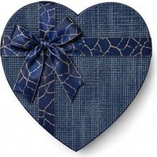 Hakay Promosyonca Hediye Kutusu, Kalp Şeklinde, Iç Içe 3 Adet, 22X19X8 Cm, Farklı Renk Seçenekleri (Mavi)