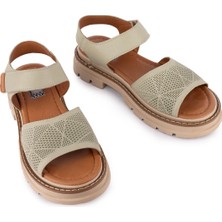 Emel Ayakkabı  Hakiki Deri Lazer Baskılı Ledy Modern Sandalet Scorpion 09-Ln-34