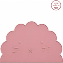 Hakay SILICONLY%100 Silikon Bebek Beslenme Matı Kolay Temizlenebilir Mama Altlığı Pembe