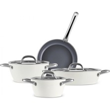 Aesco Karaca x Refika Birgül Swiss Crystal Metal Kulplu 7 Parça Tencere Seti