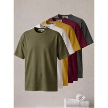 Me Selection 5'li Paket %100 Pamuk Unisex Basic Tişört