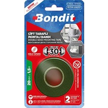Hakay BADEM10 Bondit Çift Taraflı Montaj Bandı 20 mm x 1.5 Metre (BNMD2015)