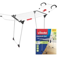 Hakay Vileda Premium 2in1 Masa Çamaşır Askılığı Alüminyum Teller Beyaz - 180 x 57 x 91 cm