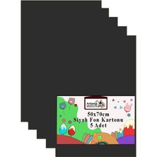 Hakay Fon Kartonu 50X70 cm 120 gr 5 Adet 50 * 70 cm Renkli Fon Kartonu Kağıdı 120 gr Okul Sınıf Etkinlik Kreş Okul Öncesi Siyah