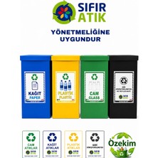 Özekim 4’lü Geri Dönüşüm Atık Ayrıştırma Kutusu Seti | Kağıt, Plastik, Cam ve Geri Dönüştürülemeyen Atık | Sıfır Atık Uyumlu