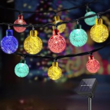 Hakay Technosmart 50 Ledli Rgb Işık 8 Modlu Solar Kristal Top Bahçe Aydınlatma Dekorasyon Güneş Enerjili