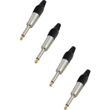Aesco SFC-M63-4X 6.35MM Mono Jack Gitar Jack Erkek Jak (4 Adet)