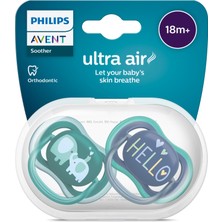 Hakay Philips Avent Ultra Air Emzik, 18 Ay+, Erkek Bebekler Için, 2’li Paket, Ortodontik Silikon, Geniş Hava Delikli, Mikrodalga Sterilize Edilebilir, Bpa Içermez, SCF349/18