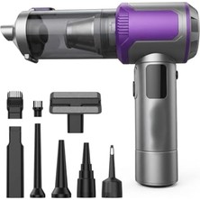 Hakay 22000PA Kablosuz Araç Içi Süpürge & Üfleme Cihazı – 2’si 1 Arada Mini El Süpürgesi, Şarjlı, Çok Başlıklı, Güçlü Vakum, Araba & Ev Temizlik HL-161