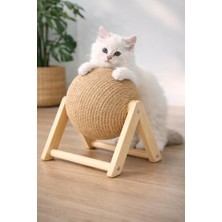 Hakay Pureza Kedi Tırmalama Topu | Ahşap Ayaklı, Dayanıklı Kedi Oyuncağı