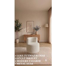 Bm Design Peluş Berjer Koltuk - Metal Gold Ayaklı - Kolay Kurulum