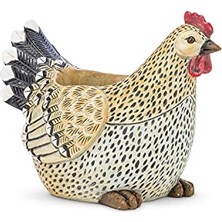 Hakay Abbott Collection 27-GALLO-720 Horoz Saksısı, Bej/siyah