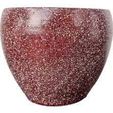 Hakay Bitki Tasarımı Ev Dekorasyon Bordo Granit Toprak Saksı Saksılık Salon Çiçeklik - 15 cm