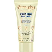 Hakay Everyday Beauty Multi Warrior SPF50 Leke ve Yaşlanma Karşıtı Nemlendirici Uva - Uvb Güneş Koruma 4 Etkili Yüz Kremi 50ML, Tüm Ciltler Için
