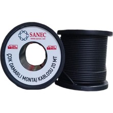 Hakay Sanec Çok Damarlı Montaj Kablosu - 22 Awg - 20 Metre - Siyah